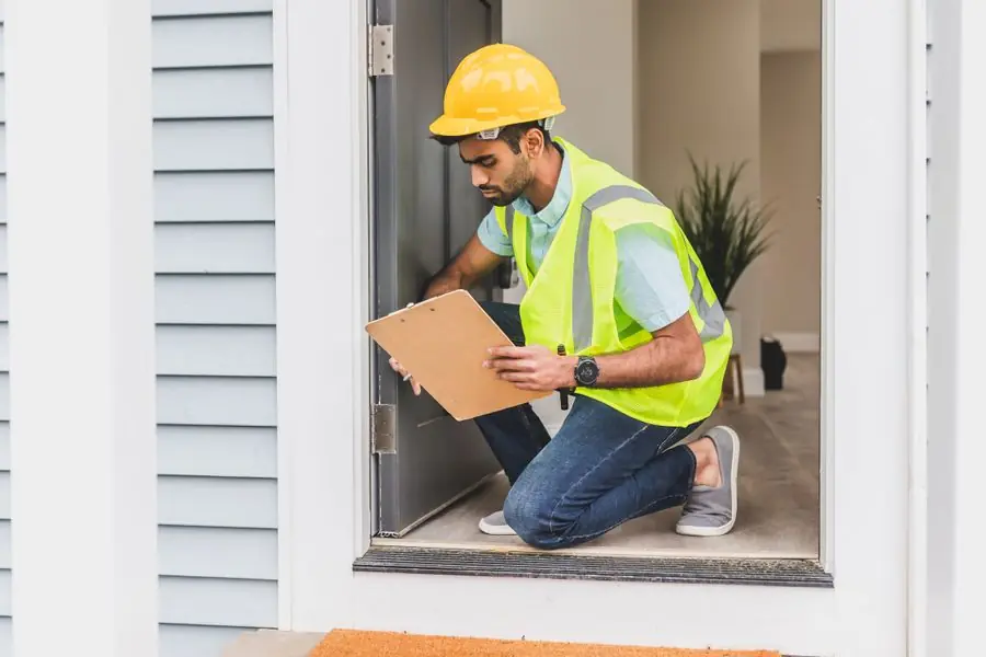 Home inspection and maintenance check of windows and property exterior