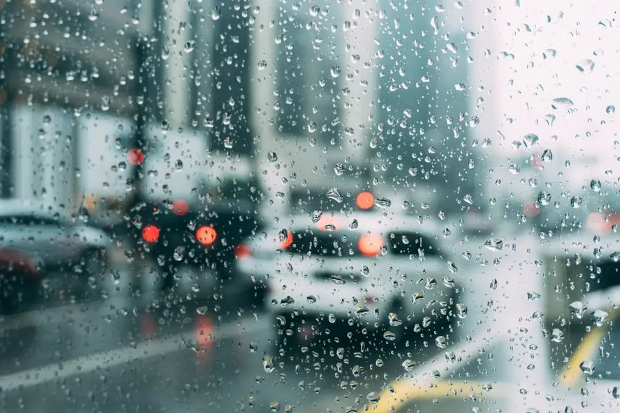 City traffic seen through a rainy window - road noise and acoustic performance of windows in Exeter