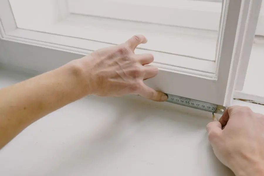Close-up of wooden sash window frame being repaired - sash window repair in Exeter