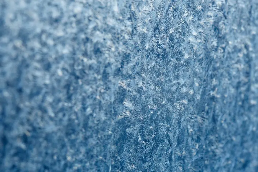 Cold winter window with frost - Devon winters are mild compared to northern Europe
