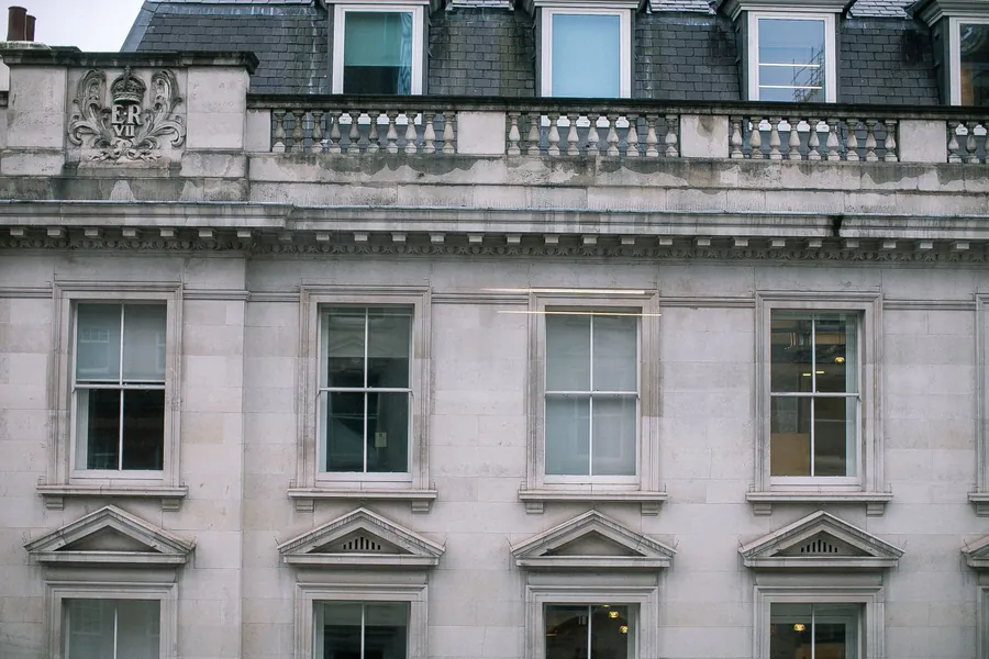 Georgian facade with divided sash windows - astragal and Georgian bar options for period Exeter properties