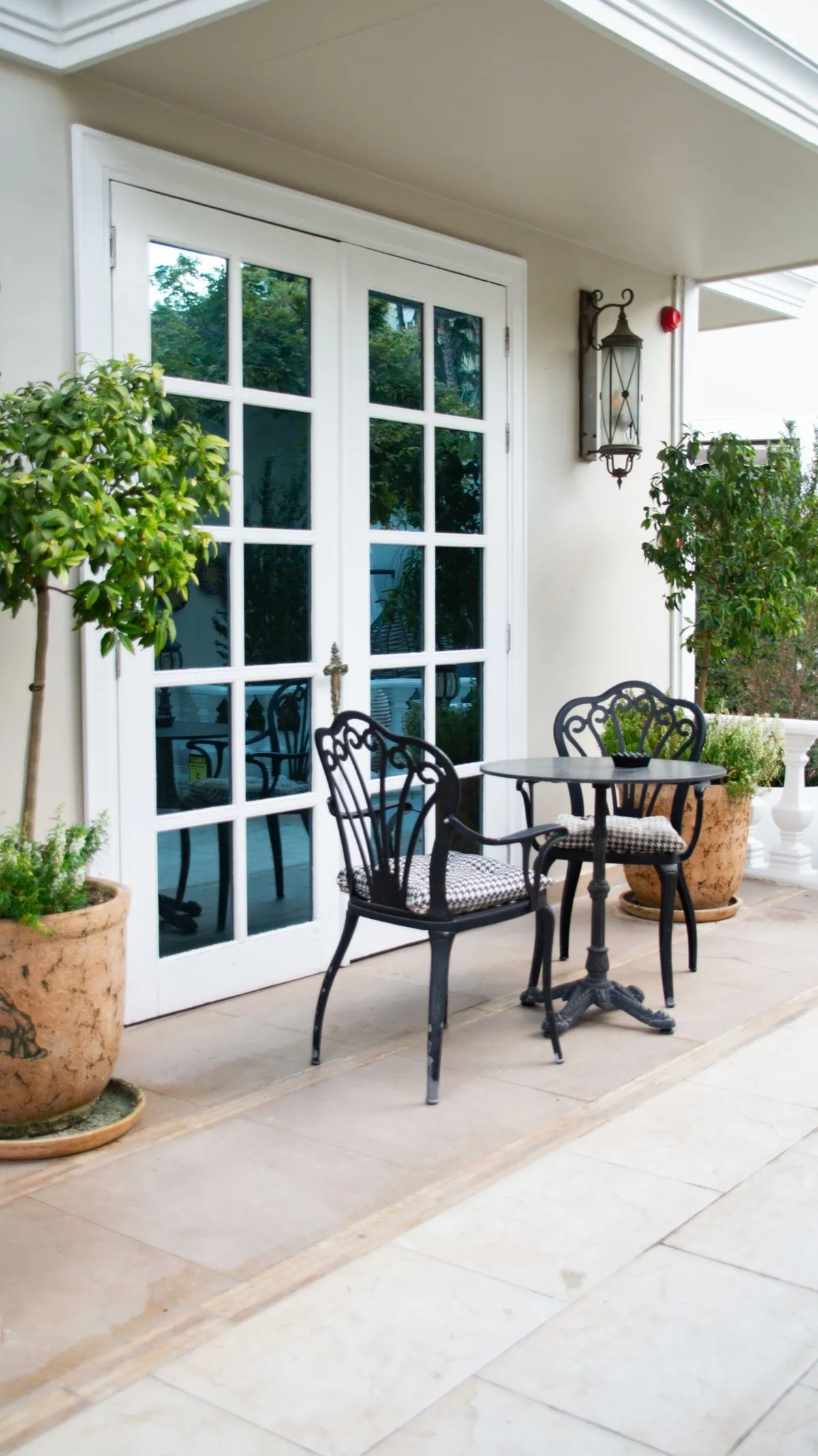 French doors opening to outdoor seating area - French door installation in Exeter