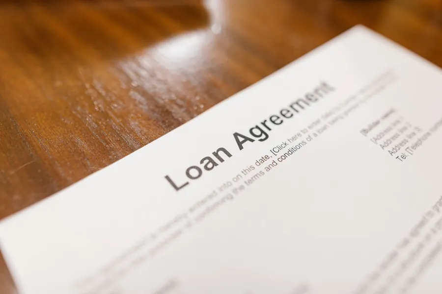 Loan agreement document for financing a replacement window installation in Exeter